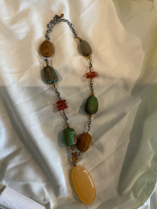 Silpada Jewelry - Silpada Sterling Silver Jade Turquoise Jasper Amber Statement Necklace